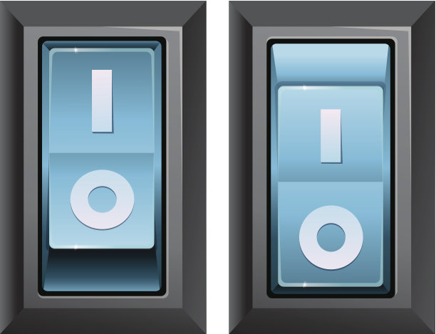 矢量现实拨动开关-开和关图片下载