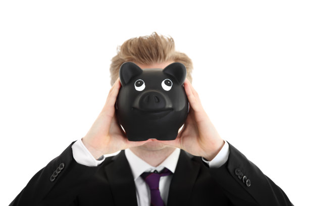 一个拿着储蓄罐的商人图片下载