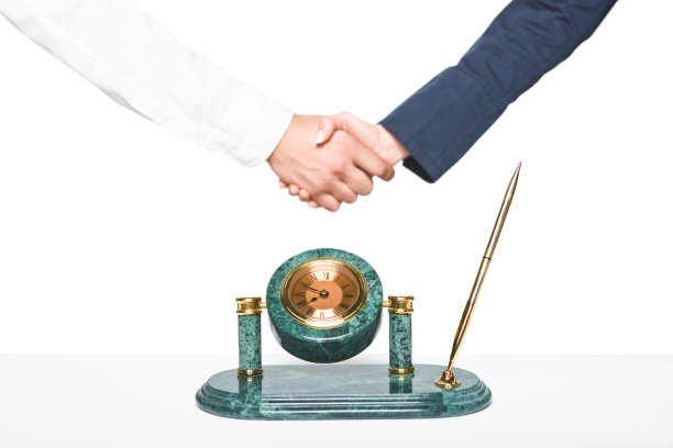 时钟和握手图片下载