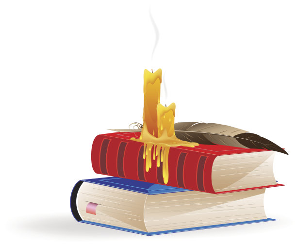 熄灭蜡烛和书籍图片下载