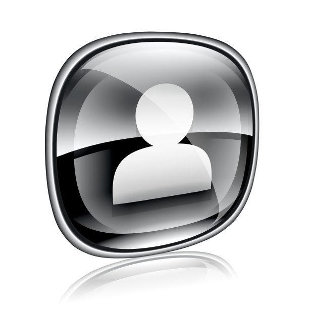 用户图标黑色玻璃，孤立在白色背景图片下载