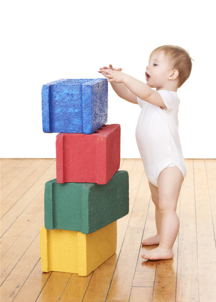 幼童玩积木图片下载