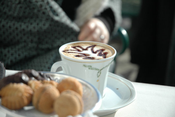 威尼斯的咖啡和饼干图片下载