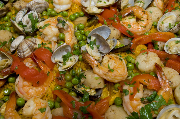 详细介绍西班牙海鲜饭菜肴图片下载