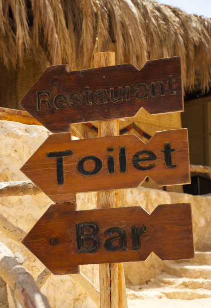 木制的餐厅厕所酒吧标志图片下载