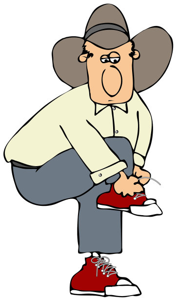 系鞋带的男人图片下载