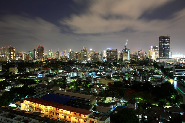 曼谷夜景鸟瞰图图片下载