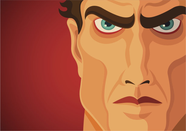 一个愤怒的男人的肖像。图片下载