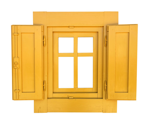 黄色窗户大开图片下载