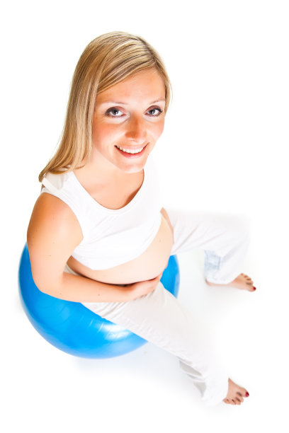 孕妇运动孤立上白图片下载