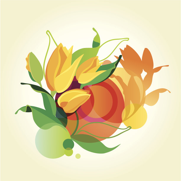 抽象向量背景与郁金香。图片下载