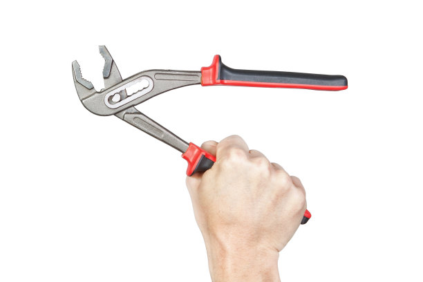 打开他手中的扳手，背景是白色。图片下载