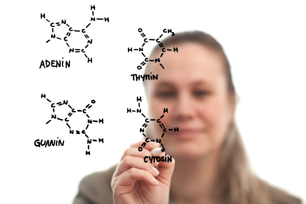 生物学家展示了含氮碱的分子结构图片下载