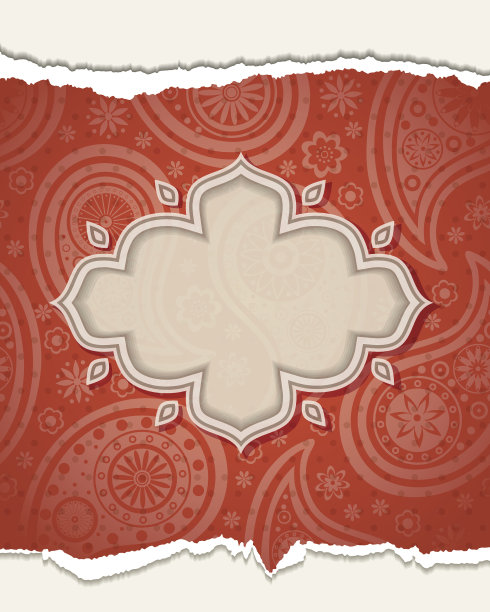 背景框与佩斯利图案。图片下载