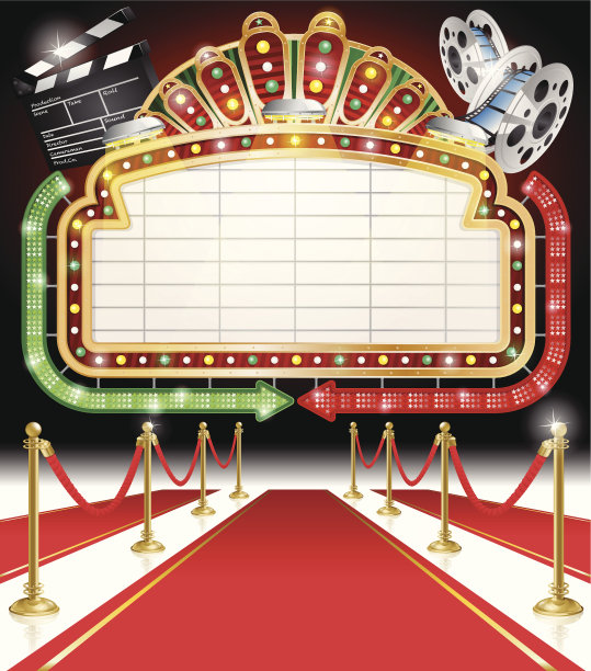 电影主题的红地毯标志图片下载