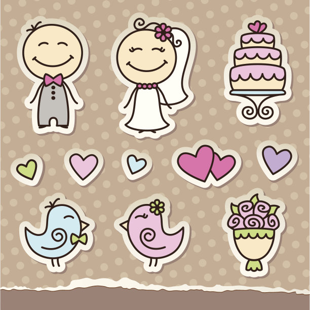 婚礼上的贴纸图片下载