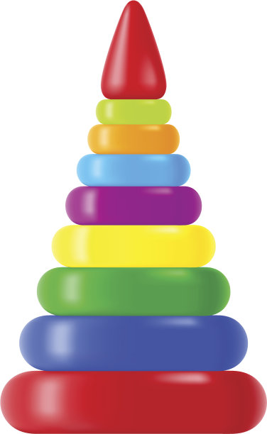 儿童金字塔玩具矢量插图图片下载