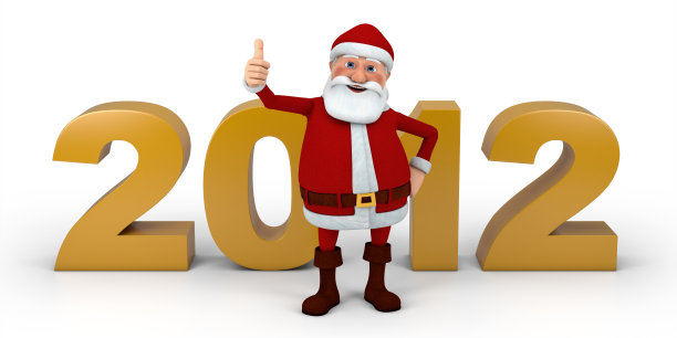 圣诞老人为2012年竖大拇指图片下载