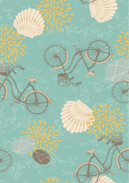 自行车无缝图案图片下载