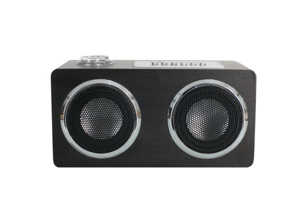 迷你黑色扬声器孤立在白色背景图片下载