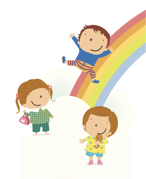 快乐的小男孩和小女孩热爱大自然图片下载