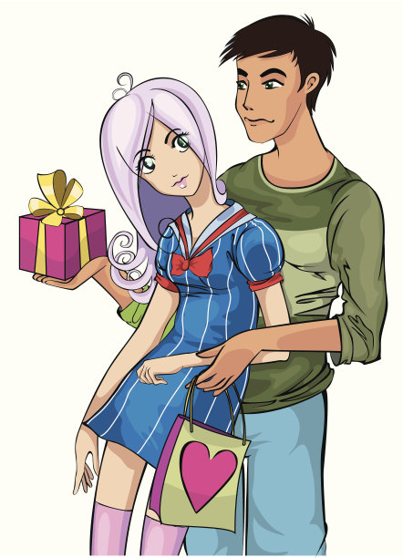 动漫风格的男孩和女孩图片下载