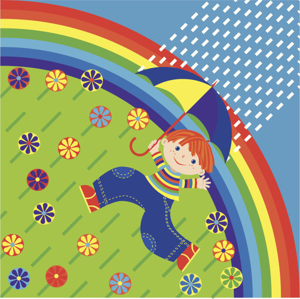 拿着伞的男孩图片下载