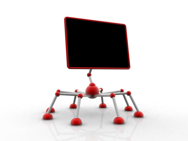 红色机器人广告牌图片下载