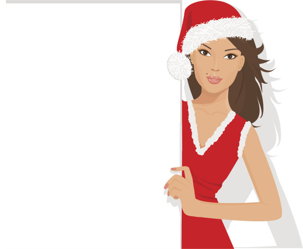 圣诞老人的女孩图片下载