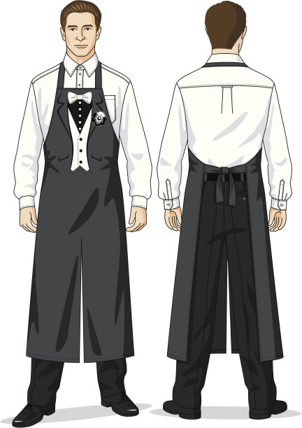 穿围裙的侍者图片下载