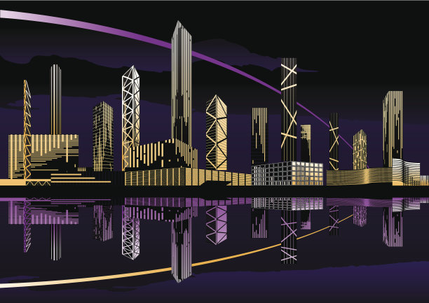 夜景与灯光和天际线图片下载