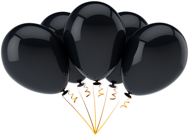 黑色派对气球五个排成一串图片下载