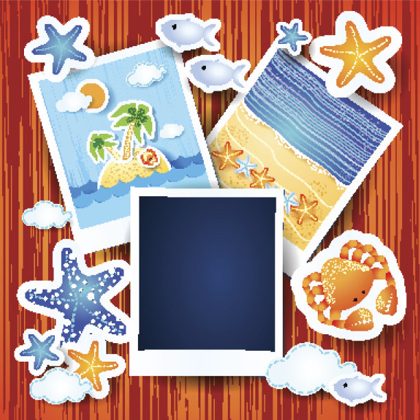 带假期回忆的相框图片下载