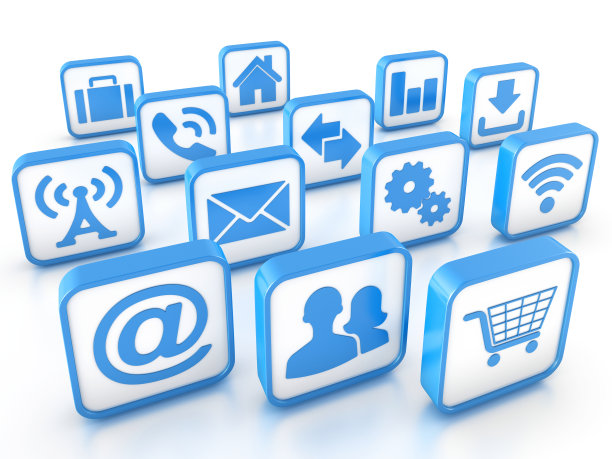 三维形状的web符号图标组成图片下载