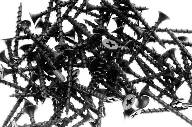 隔离白色背景上的干墙螺钉图片下载