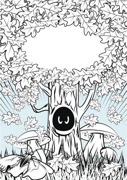 橡树。矢量插图。图片下载