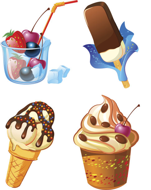 冰淇淋加水果和糖果图片下载