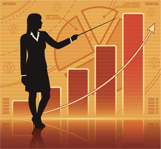 女商人的增长图表图片下载