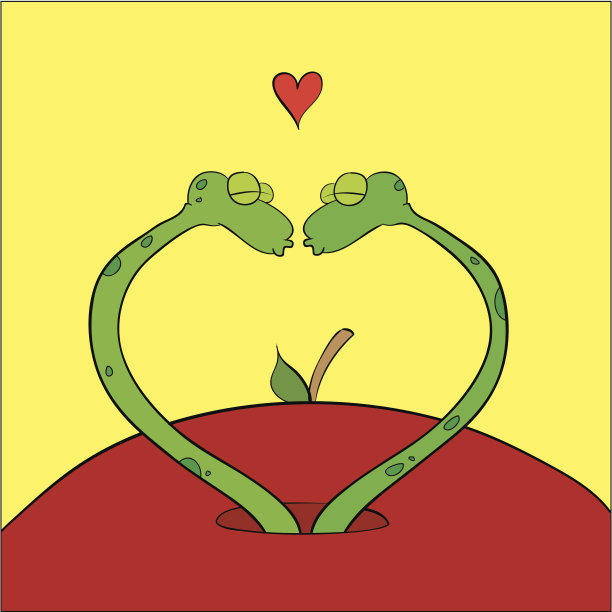 情人节苹果蠕虫图片下载