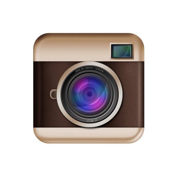 白色背景上的复古相机图标，包括剪辑路径图片下载