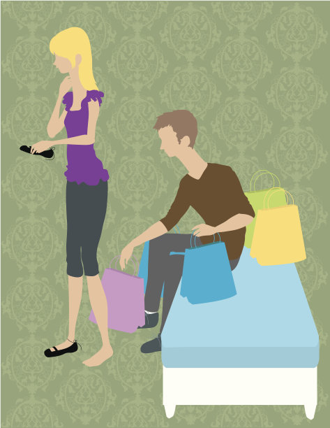 男人和女人买鞋图片下载