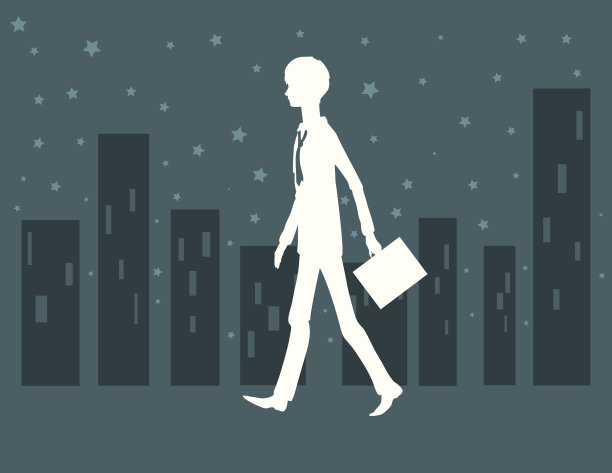 剪影男子下班图片下载