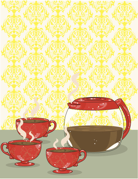 咖啡杯和咖啡壶图片下载