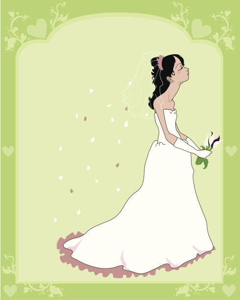 绿色新娘送礼卡图片下载