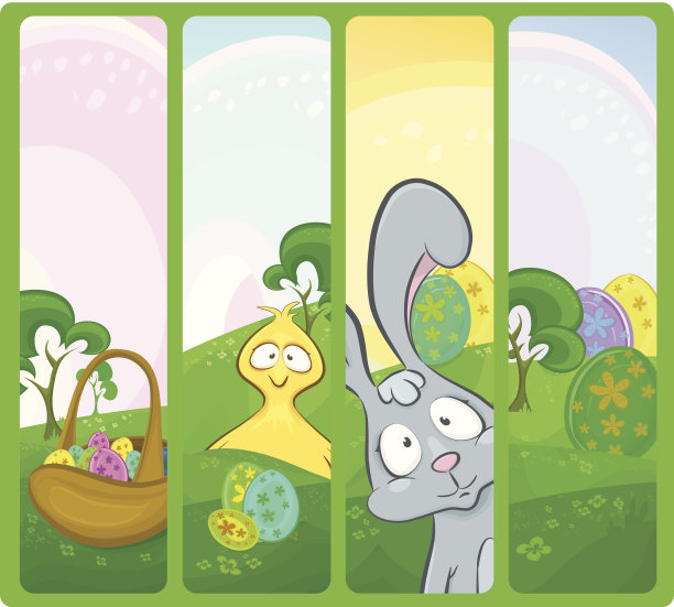 向量复活节横幅。素材图片
