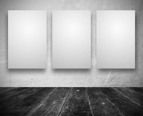 黑暗的旧房间里的空白横幅图片下载