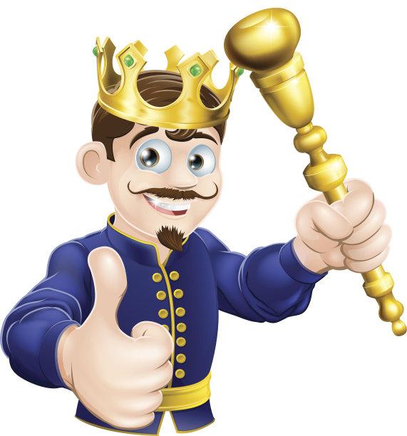 一个国王竖起大拇指的卡通形象图片下载