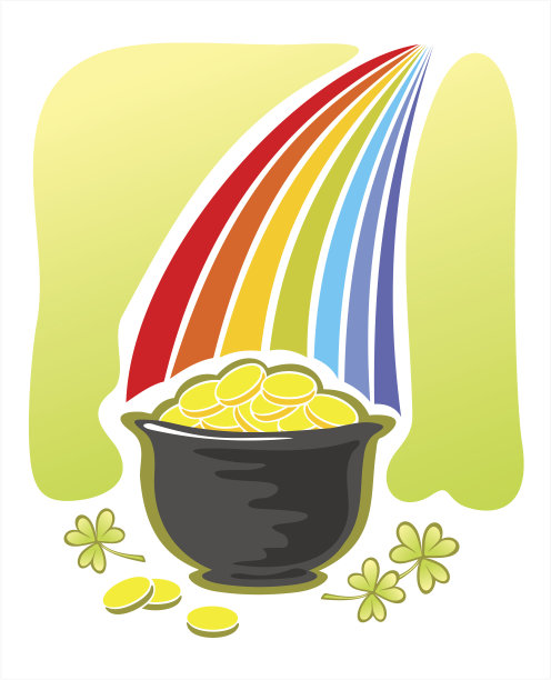 小精灵的金色和彩虹图片下载