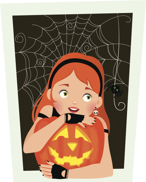 万圣节的南瓜女孩图片下载