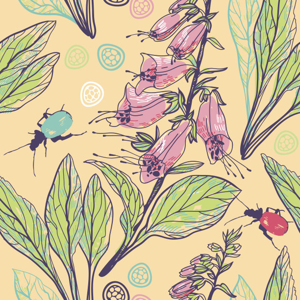 矢量无缝花型图片下载